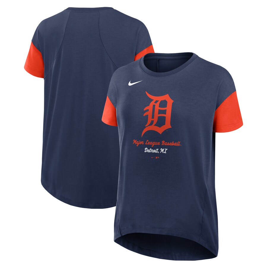 Women's Detroit Tigers Nike Navy Flowy T-Shirt - Puhuasuan