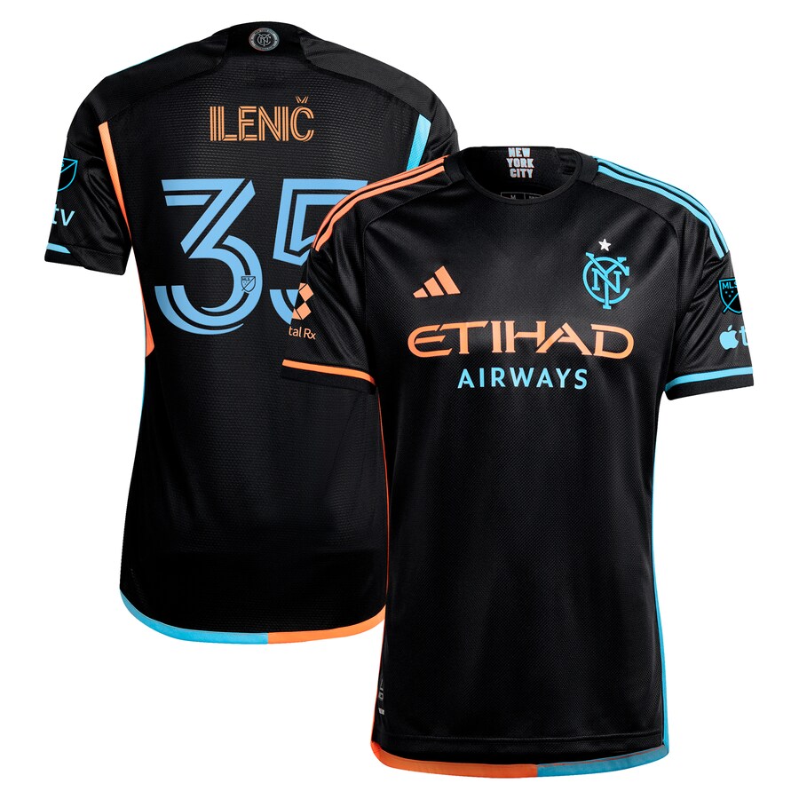 Men's New York City FC Mitja Ilenič adidas Black 2024 24/7 Kit Authentic Player Jersey - Puhuasuan