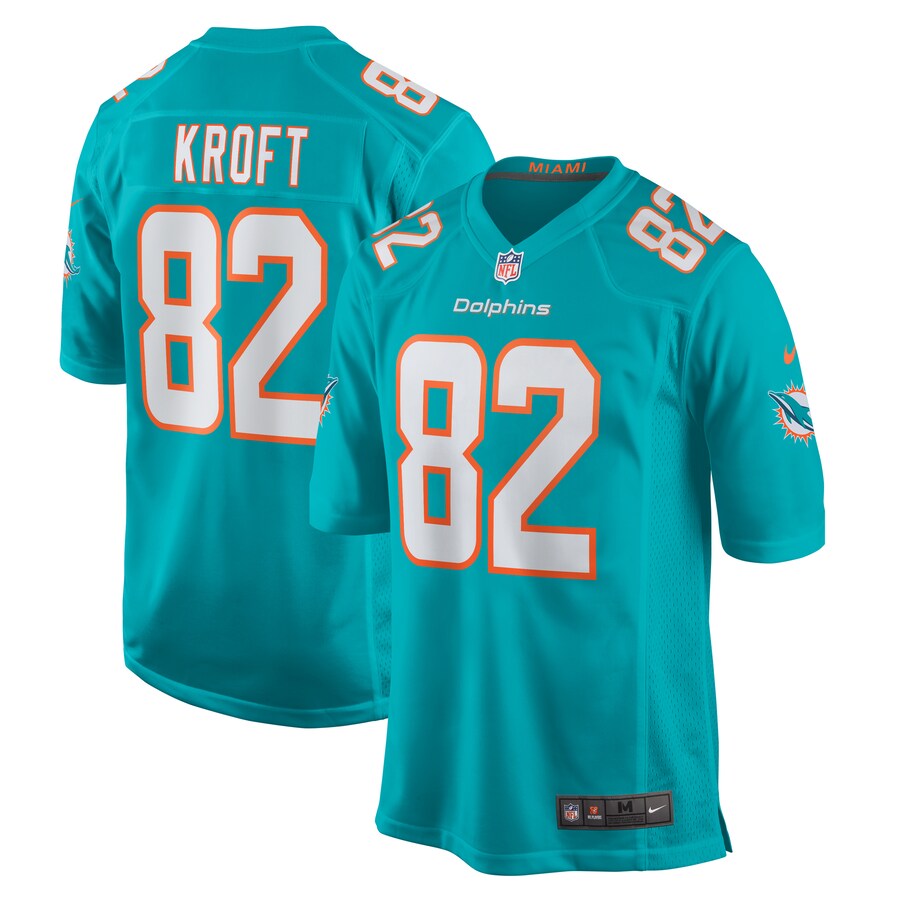 Men's Miami Dolphins Tyler Kroft Nike  Aqua Team Game Jersey - Puhuasuan