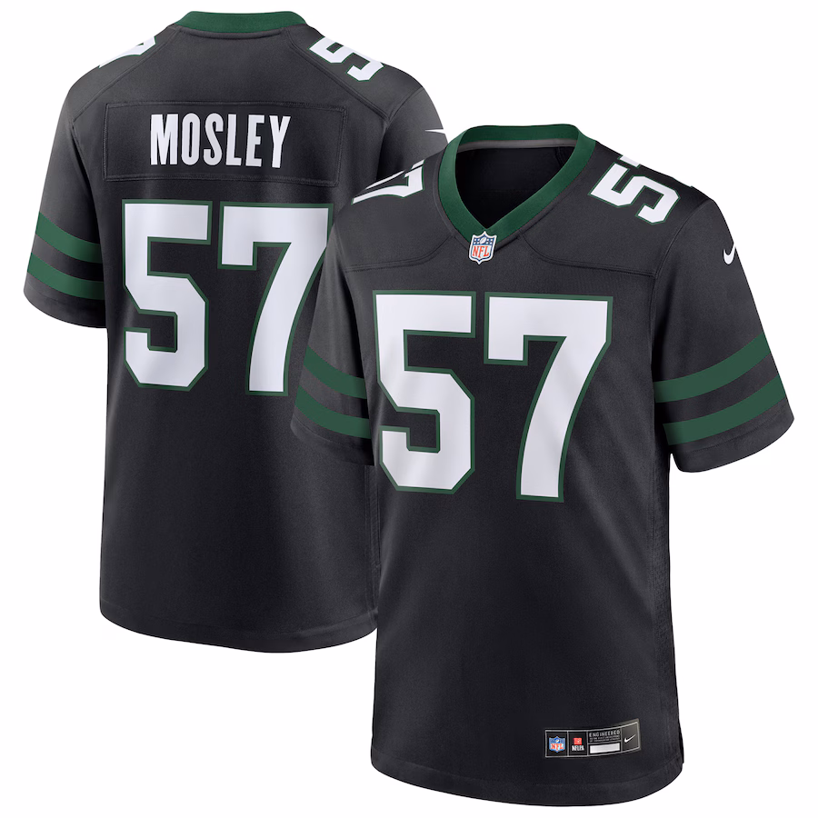 Men's New York Jets C.J. Mosley Nike Legacy Black Alternate Game Jersey - Puhuasuan