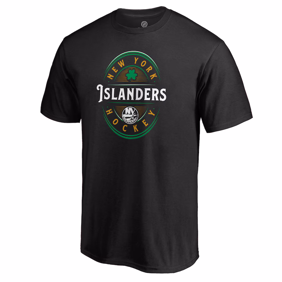 Men's New York Islanders Black St. Patrick's Day Forever Lucky T-Shirt - Puhuasuan
