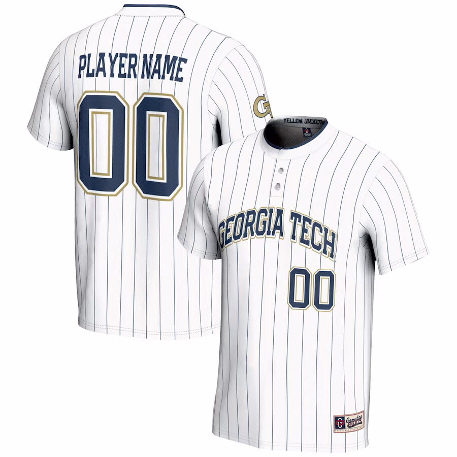 Georgia Tech Yellow Jackets GameDay Greats Youth NIL Pick-A-Player Lightweight Softball Jersey - White - Puhuasuan