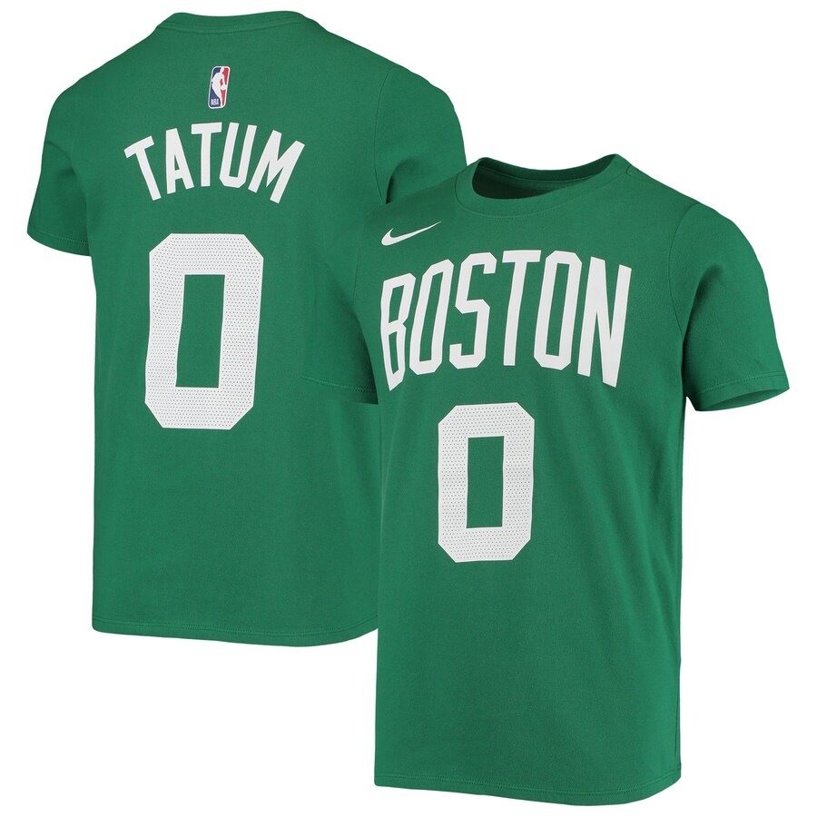 Youth Boston Celtics Jayson Tatum Nike Kelly Green Logo Name & Number Performance T-Shirt - Puhuasuan