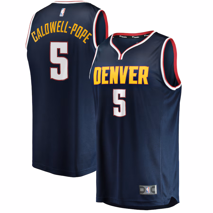 Men's Denver Nuggets Kentavious Caldwell-Pope Fanatics Navy Fast Break Replica Jersey - Icon Edition - Puhuasuan
