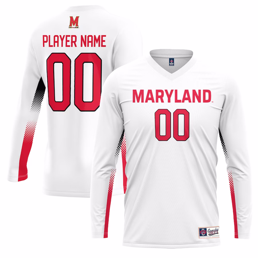 Maryland Terrapins GameDay Greats Unisex NIL Lightweight Volleyball Jersey - White - Puhuasuan