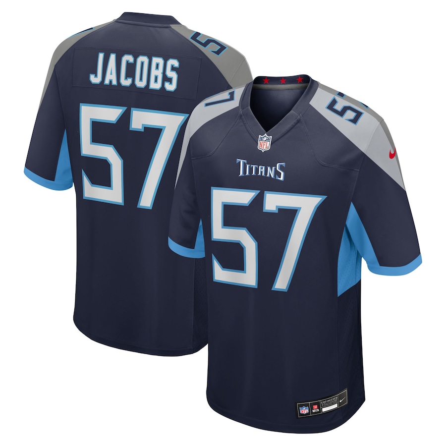 Men's Tennessee Titans Curtis Jacobs Nike Navy Team Game Jersey - Puhuasuan