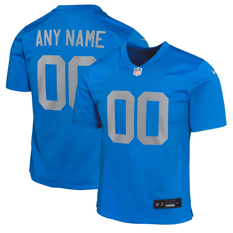 Youth Detroit Lions Nike Blue Alternate Custom Game Jersey - Puhuasuan