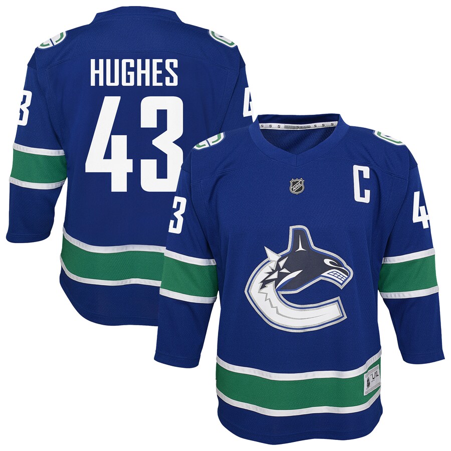 Youth Vancouver Canucks Quinn Hughes Blue Alternate Replica Player Jersey - Puhuasuan