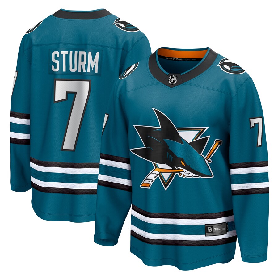 Men's San Jose Sharks Nico Sturm Fanatics Branded Teal Home Breakaway Jersey - Puhuasuan