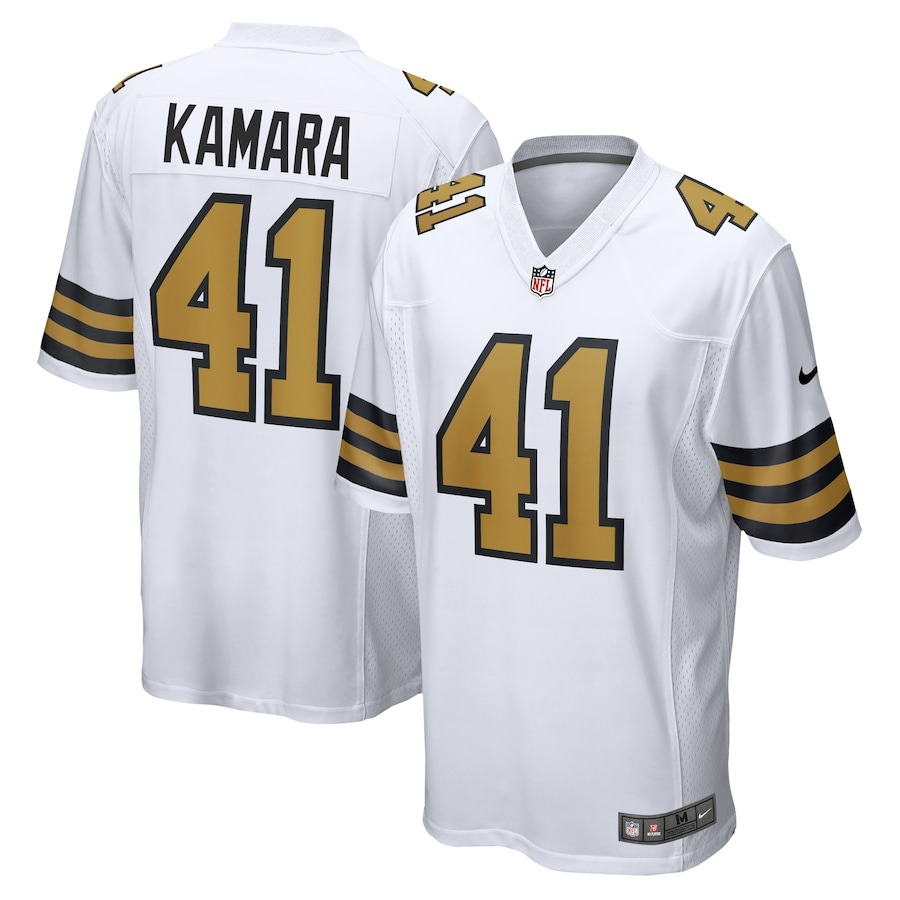 Men's New Orleans Saints Alvin Kamara Nike White Alternate Game Jersey - Puhuasuan