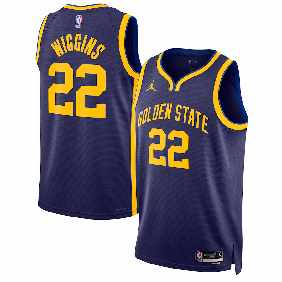 Unisex Golden State Warriors Andrew Wiggins Jordan Brand Navy Swingman Jersey - Statement Edition - Puhuasuan