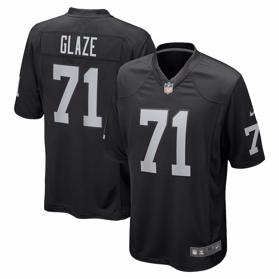 Men's Las Vegas Raiders DJ Glaze Nike Black Team Game Jersey - Puhuasuan