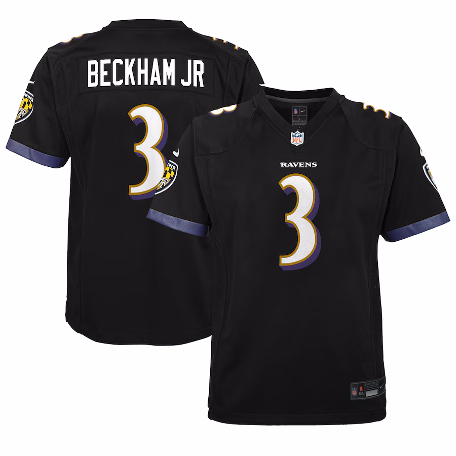 Youth Baltimore Ravens Odell Beckham Jr. Nike Black Game Jersey - Puhuasuan