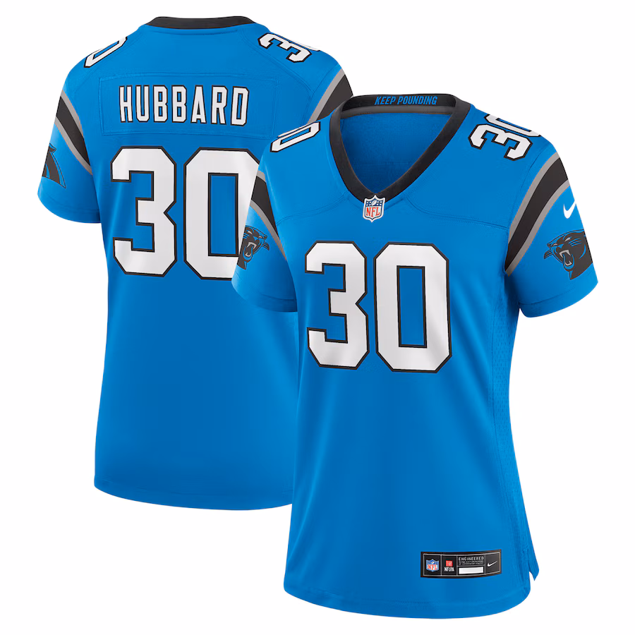 Women's Carolina Panthers Chuba Hubbard Nike Blue Alternate Game Jersey - Puhuasuan
