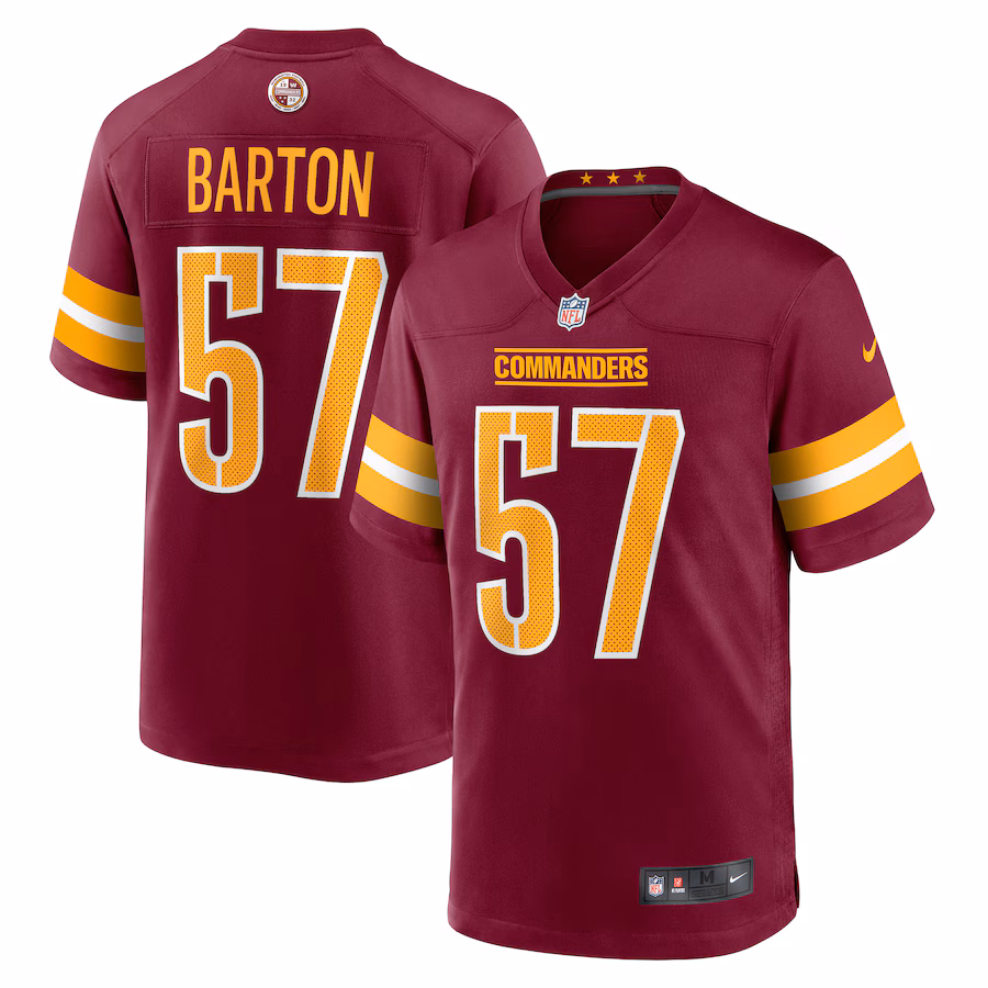 Men's Washington Commanders Cody Barton Nike Burgundy Game Player Jersey - Puhuasuan