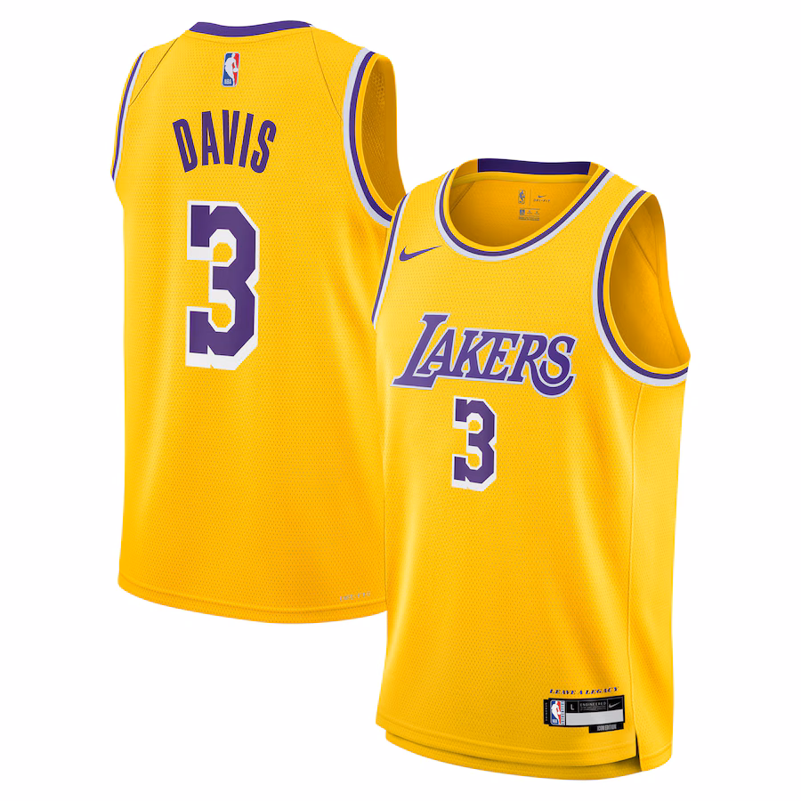 Youth Los Angeles Lakers Anthony Davis Nike Gold Swingman Jersey - Icon Edition - Puhuasuan