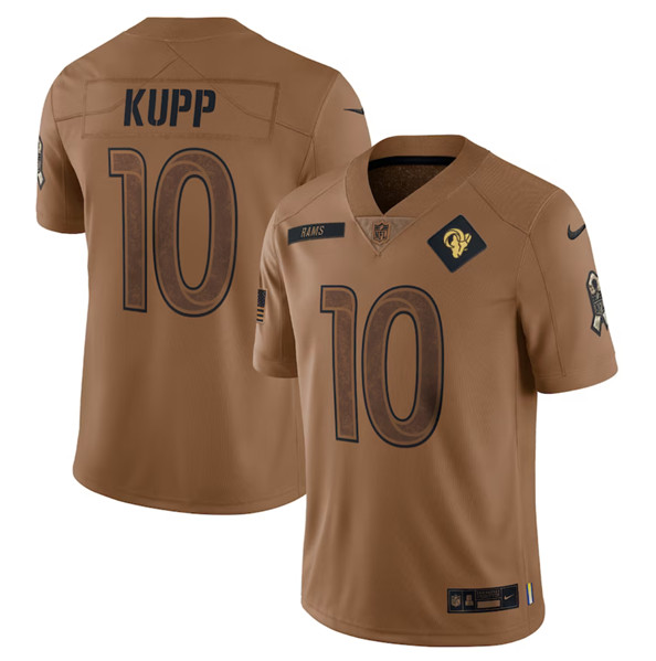 Men's Los Angeles Rams #10 Cooper Kupp 2023 Brown Salute To Service Limited Football Stitched Jersey - Puhuasuan