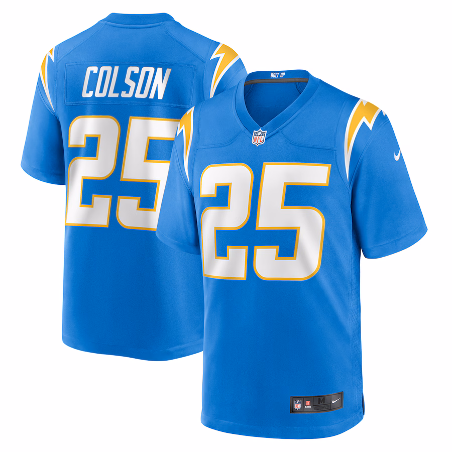 Men's Los Angeles Chargers Junior Colson Nike  Powder Blue Team Game Jersey - Puhuasuan
