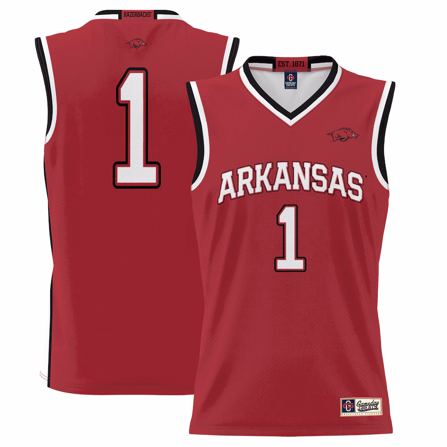 Youth GameDay Greats #1 Cardinal Arkansas Razorbacks Lightweight Basketball Jersey - Puhuasuan