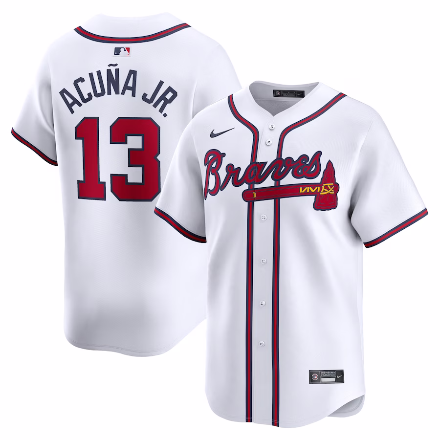 Men's Atlanta Braves Ronald Acuña Jr. Nike White Home Limited Player Jersey - Puhuasuan