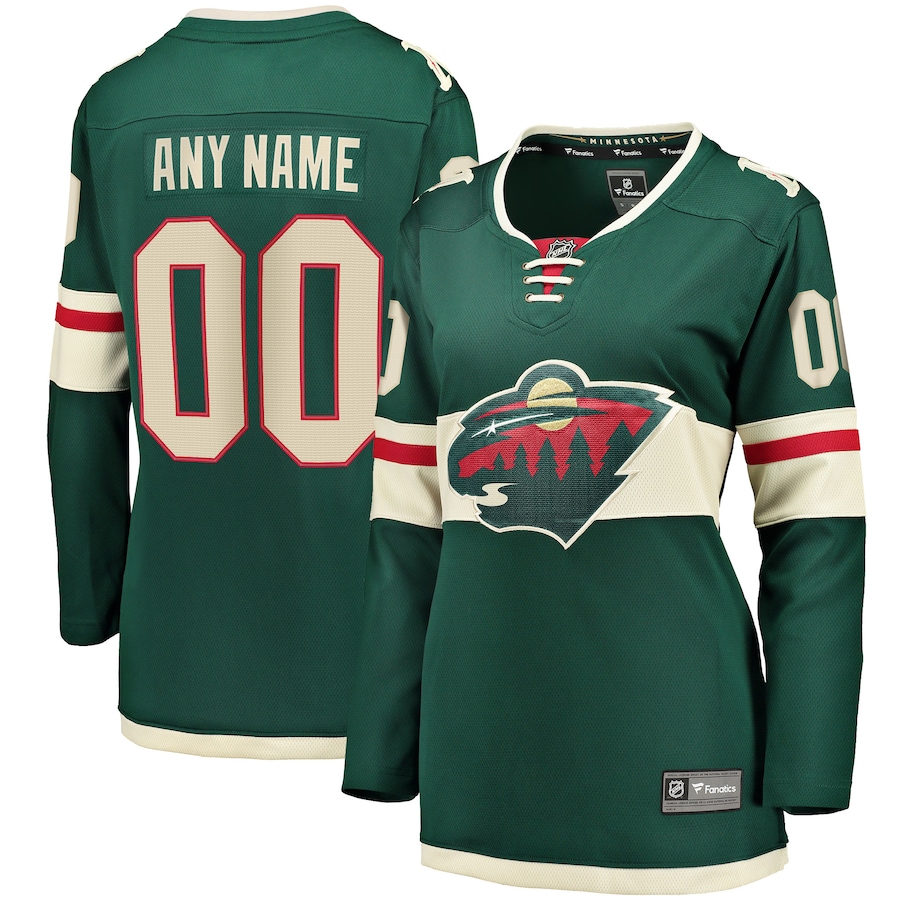 Women's Minnesota Wild Fanatics Green Home Breakaway Custom Jersey - Puhuasuan