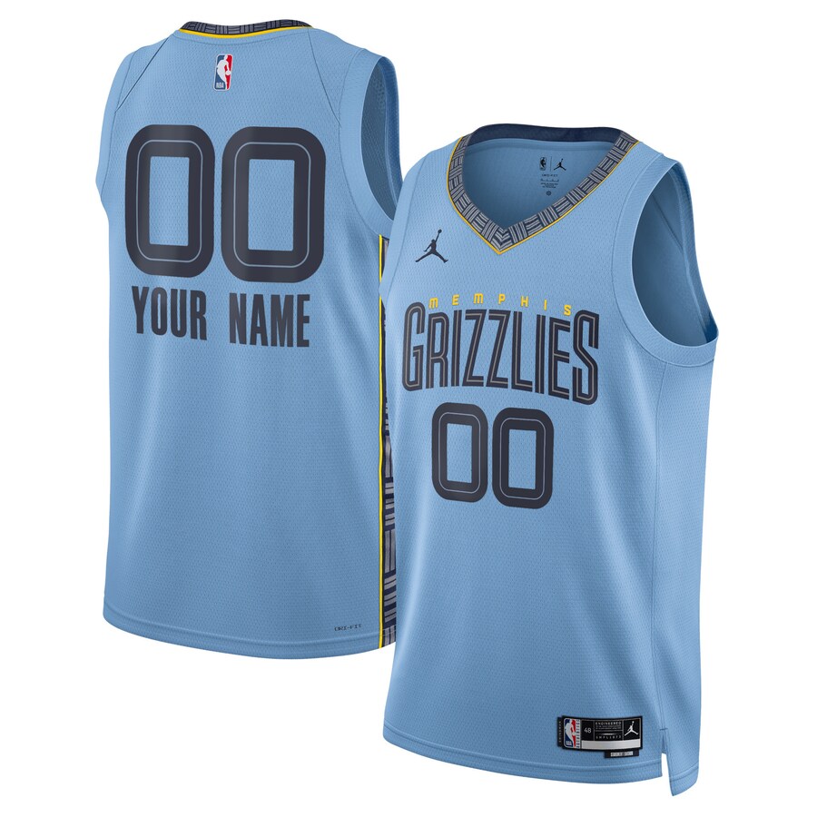 Unisex Memphis Grizzlies Jordan Brand Blue 2022/23 Swingman Custom Jersey - Statement Edition - Puhuasuan