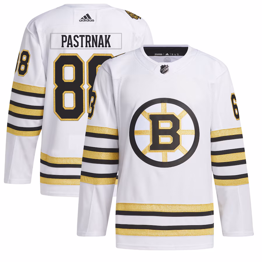 Men's Boston Bruins David Pastrnak adidas White Alternate Primegreen Authentic Player Jersey - Puhuasuan