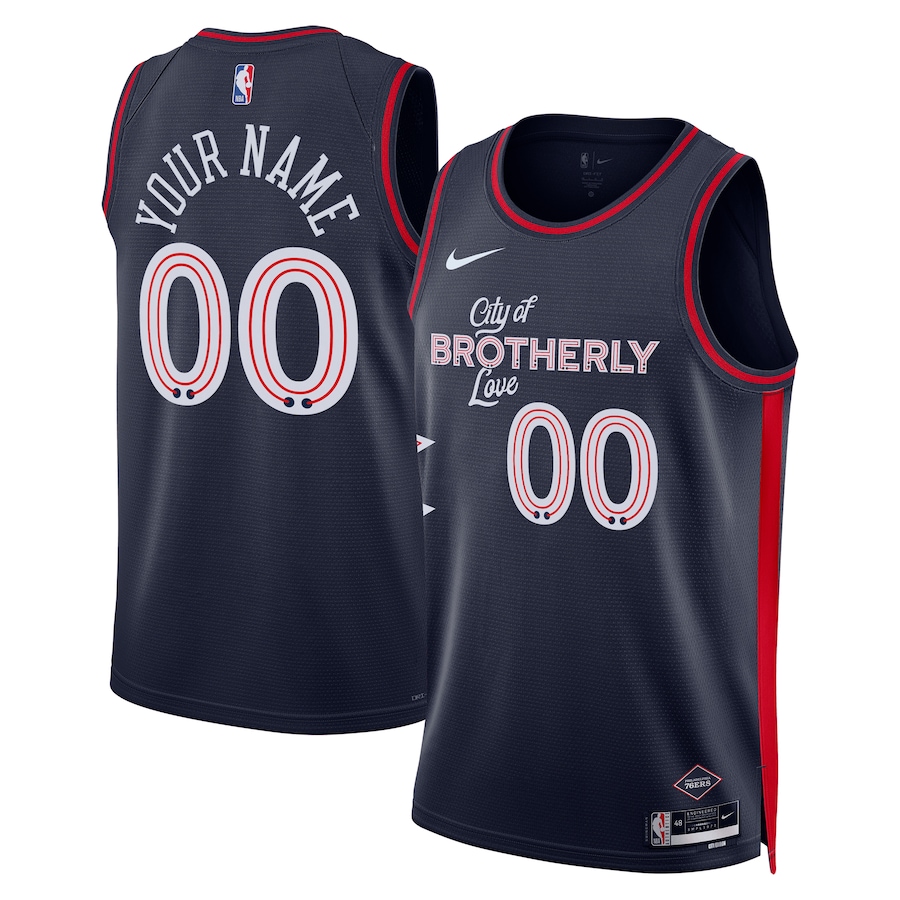 Unisex Philadelphia 76ers  Nike Navy 2023/24 Custom Swingman Jersey - City Edition - Puhuasuan