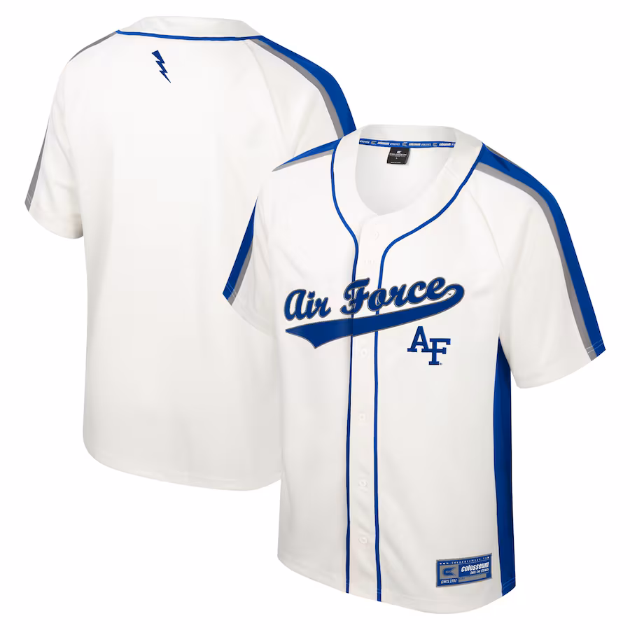 Men's Colosseum Cream Air Force Falcons Ruth Button-Up Baseball Jersey - Puhuasuan