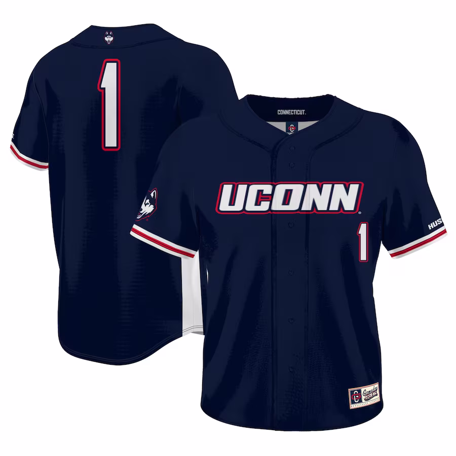 #1 UConn Huskies GameDay Greats Youth Lightweight Baseball Jersey - Navy - Puhuasuan