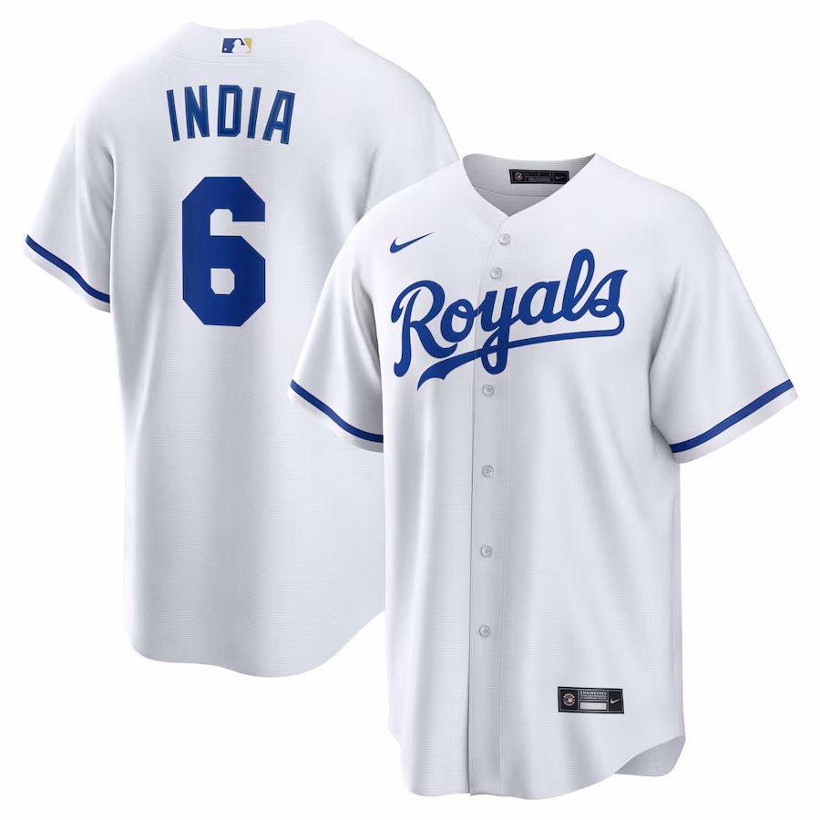 Men's Kansas City Royals Jonathan India Nike White Home Replica Player Jersey - Puhuasuan