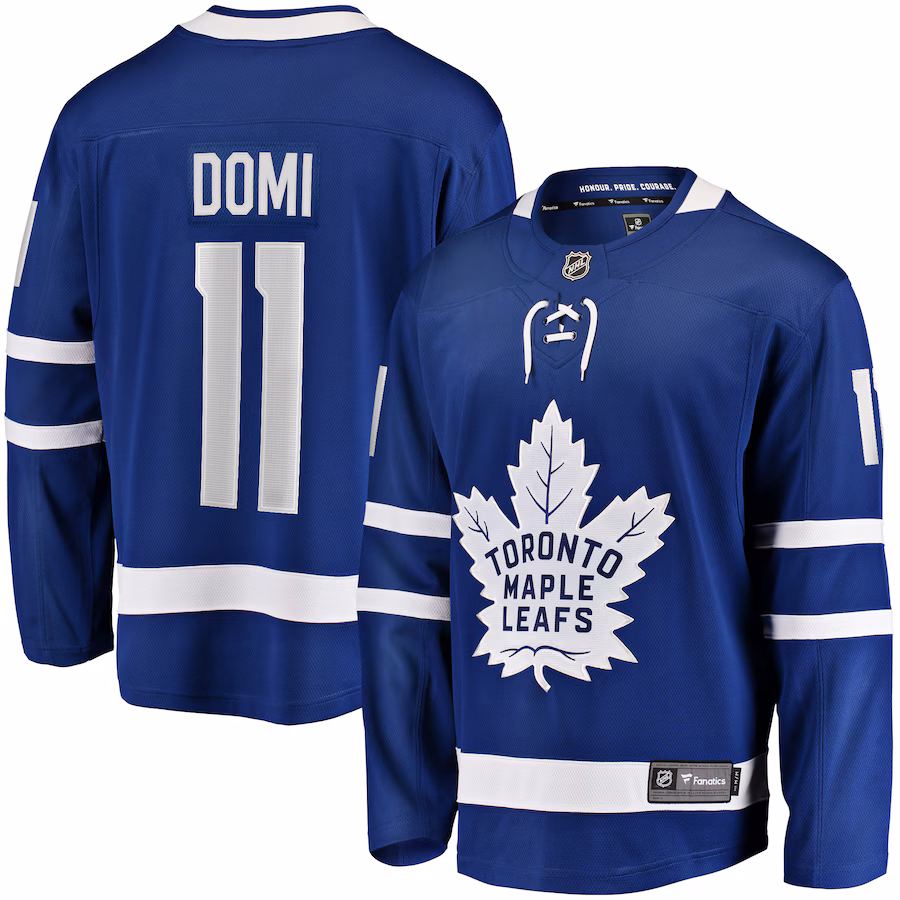 Men's Toronto Maple Leafs Max Domi Fanatics Blue Home Breakaway Jersey - Puhuasuan