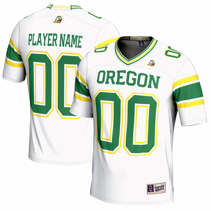 Oregon Ducks GameDay Greats NIL Pick-A-Player Football Jersey - White - Puhuasuan