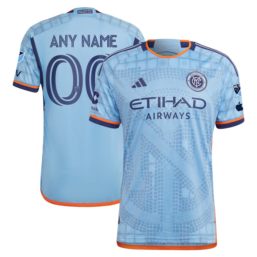 Men's New York City FC  adidas Sky Blue 2024 The Interboro Kit Authentic Custom Jersey - Puhuasuan