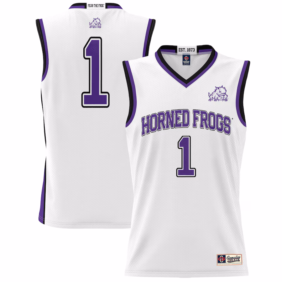 Unisex GameDay Greats #1 White TCU Horned Frogs Lightweight Basketball Jersey - Puhuasuan