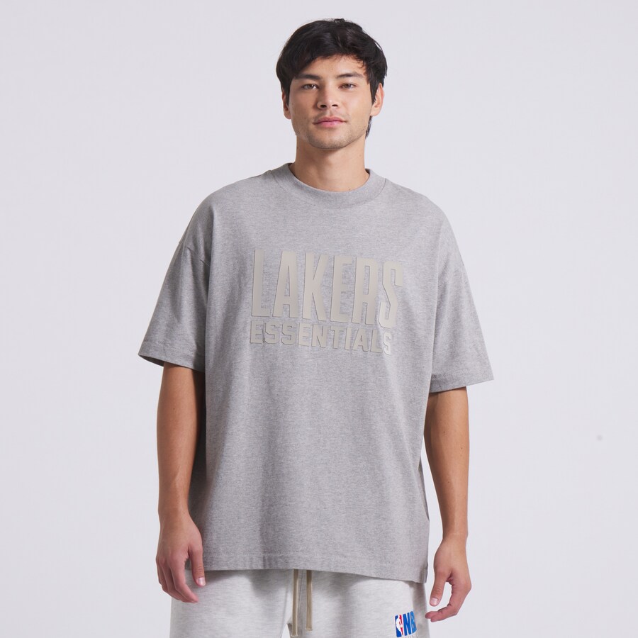 Unisex Los Angeles Lakers Fear of God Gray NBA x ESSENTIALS T-Shirt - Puhuasuan