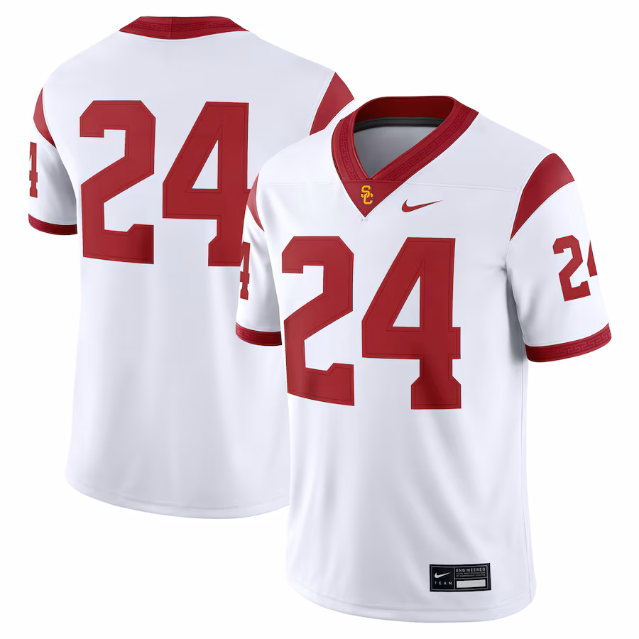 Men's Nike #24 White USC Trojans Game Jersey - Puhuasuan