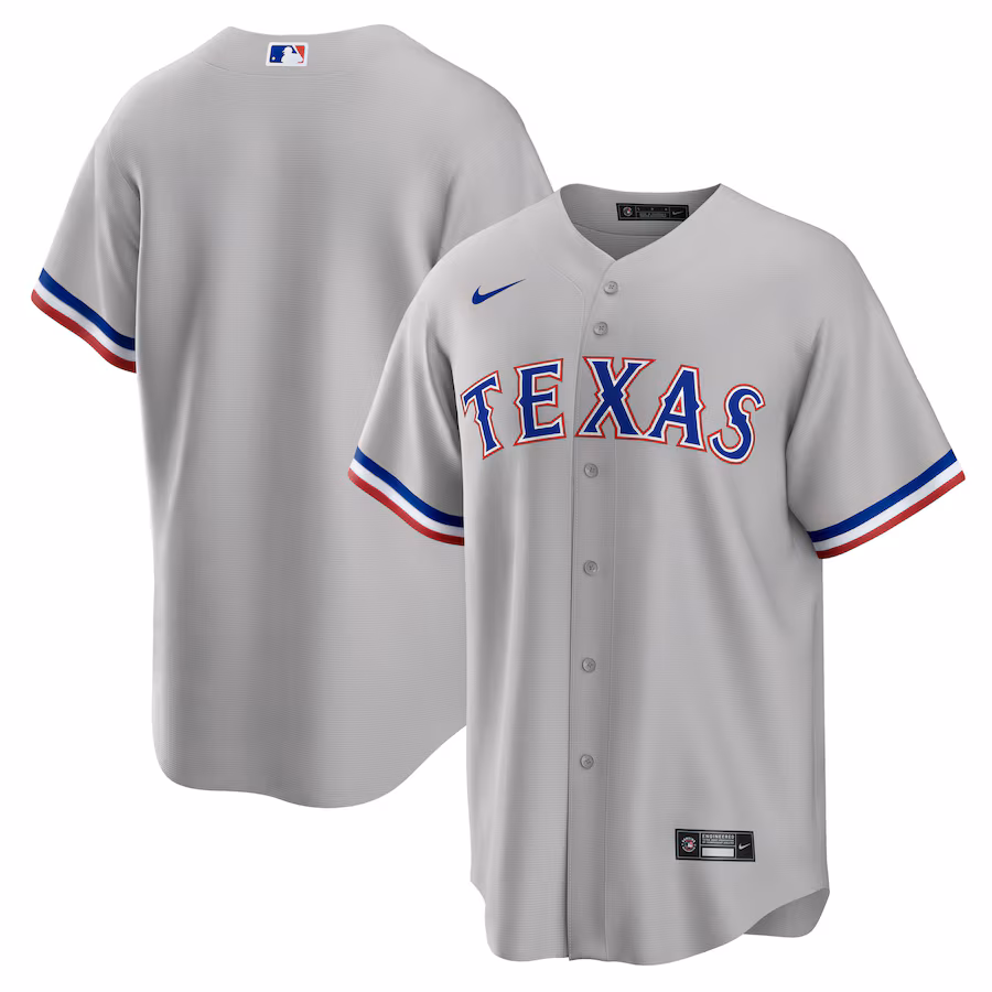 Men's Texas Rangers Nike Gray Road Replica Team Jersey - Puhuasuan