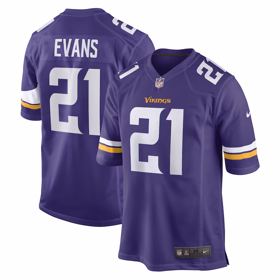 Men's Minnesota Vikings Akayleb Evans Nike Purple Game Player Jersey - Puhuasuan