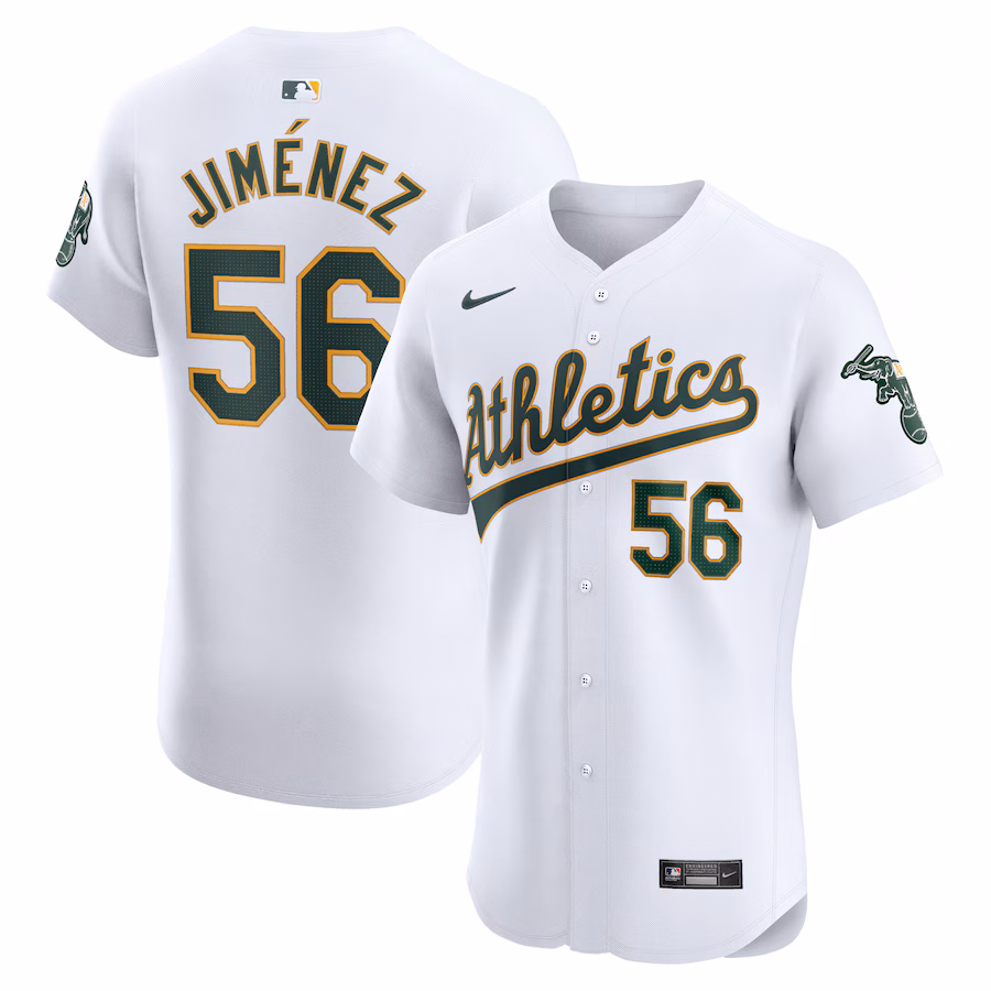 Men's Oakland Athletics Dany Jimenez Nike White Home Elite Player Jersey - Puhuasuan