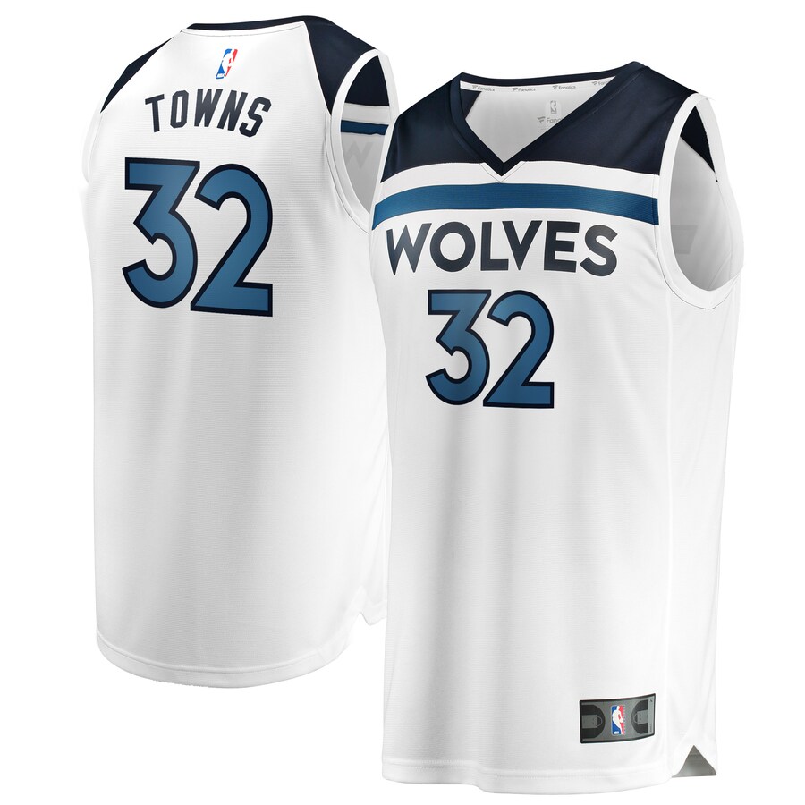 Youth Minnesota Timberwolves Karl-Anthony Towns Fanatics White Fast Break Replica Jersey - Association Edition - Puhuasuan
