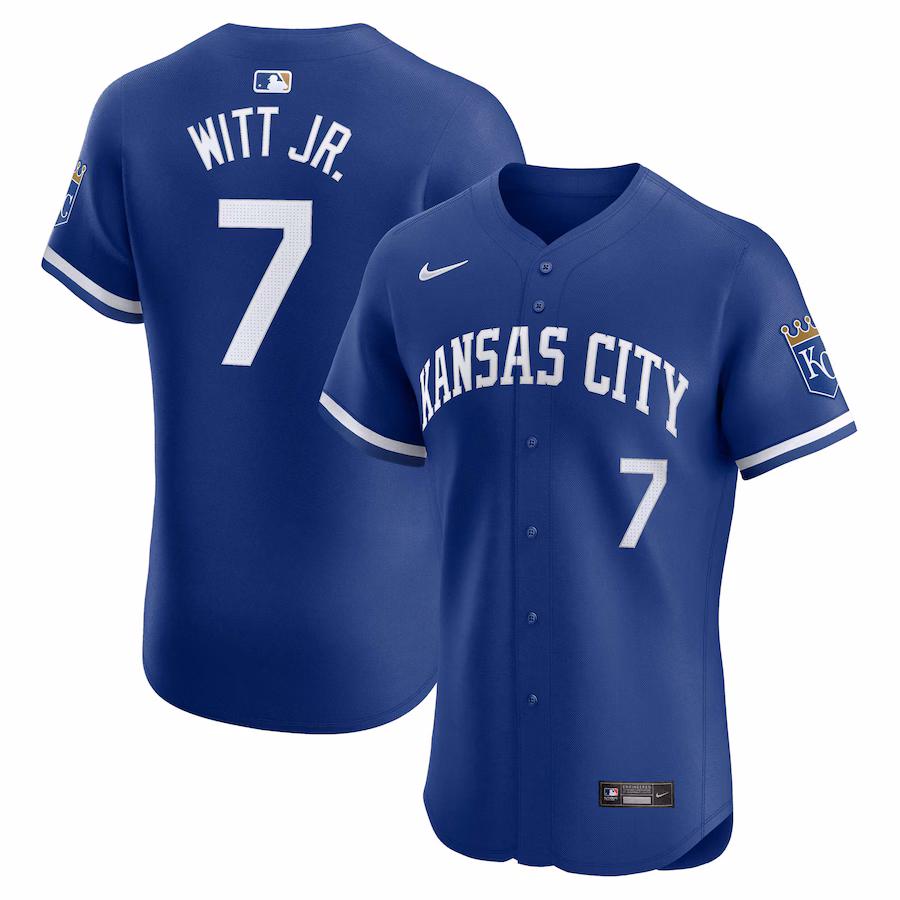 Men's Kansas City Royals Bobby Witt Jr. Nike Royal Alternate Elite Player Jersey - Puhuasuan