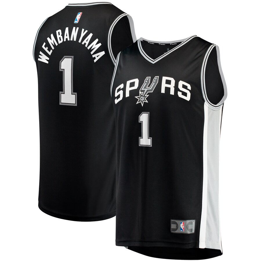 Men's San Antonio Spurs Victor Wembanyama Fanatics Black  Fast Break Replica Jersey - Icon Edition - Puhuasuan
