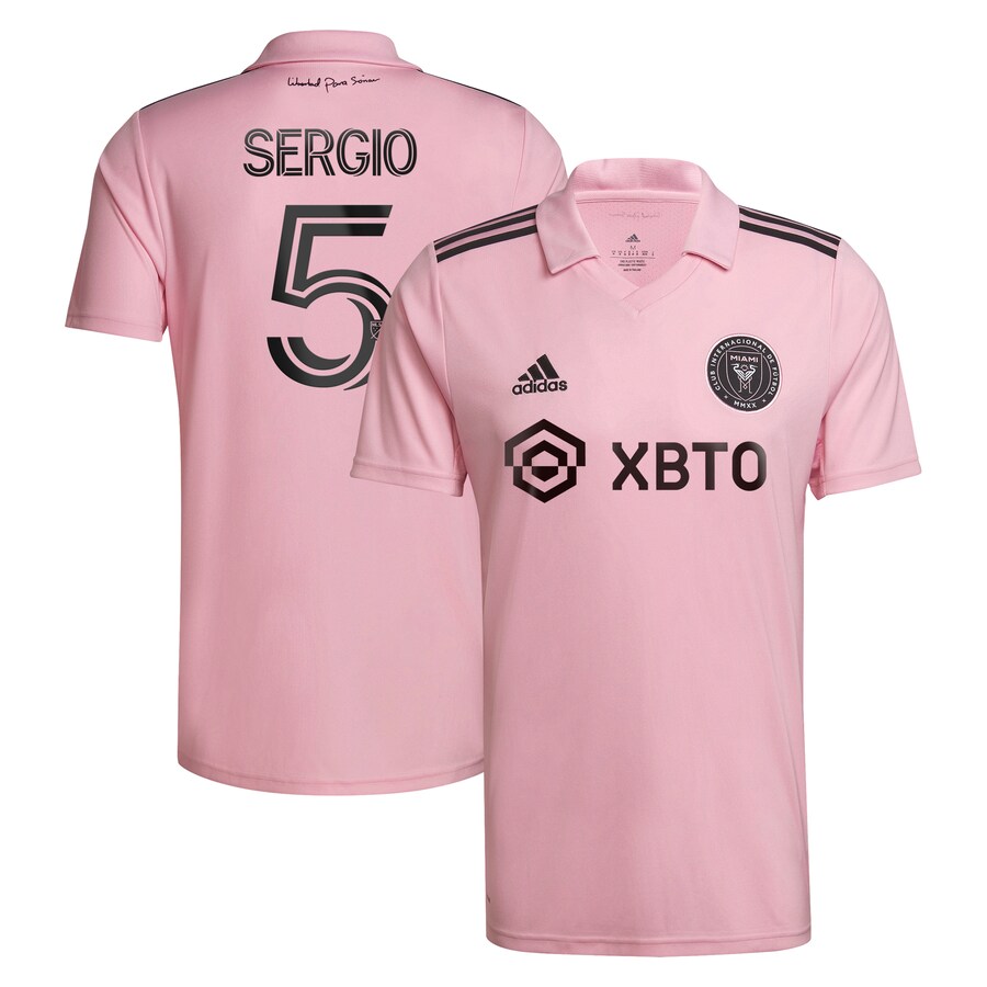 Men's Inter Miami CF Sergio Busquets adidas Pink 2023 The Heart Beat Kit Replica Player Jersey - Puhuasuan