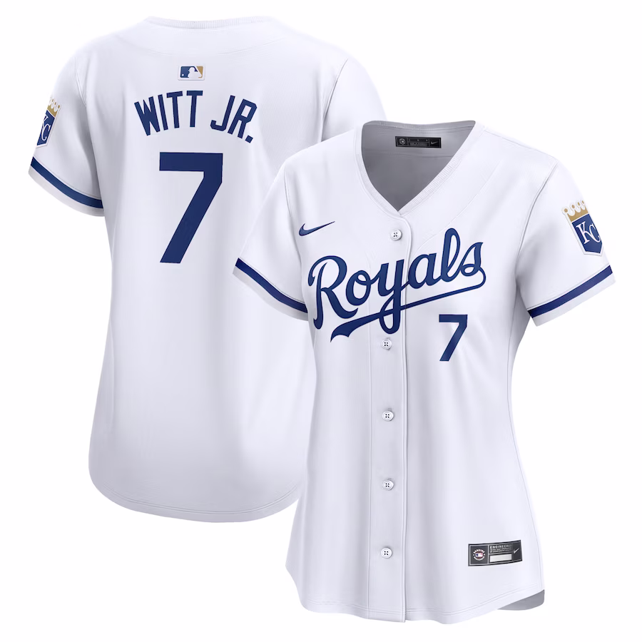 Women's Kansas City Royals Bobby Witt Jr. Nike White Home Limited Player Jersey - Puhuasuan