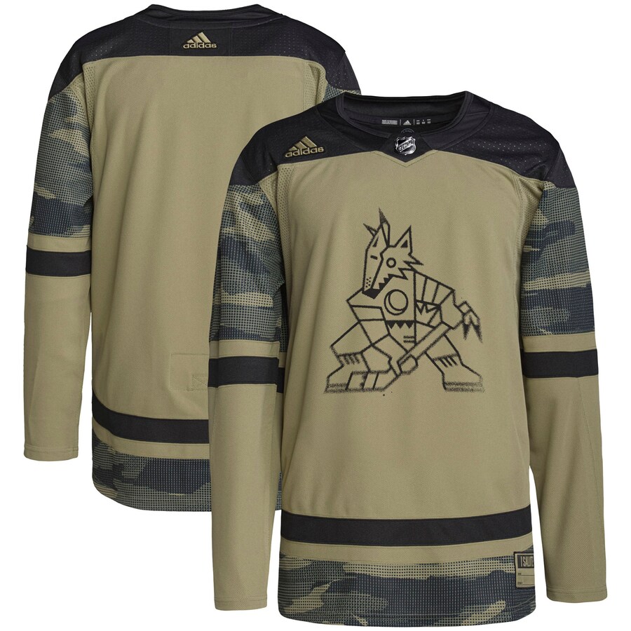 Men's Arizona Coyotes adidas Camo Military Appreciation Team Authentic Practice Jersey - Puhuasuan