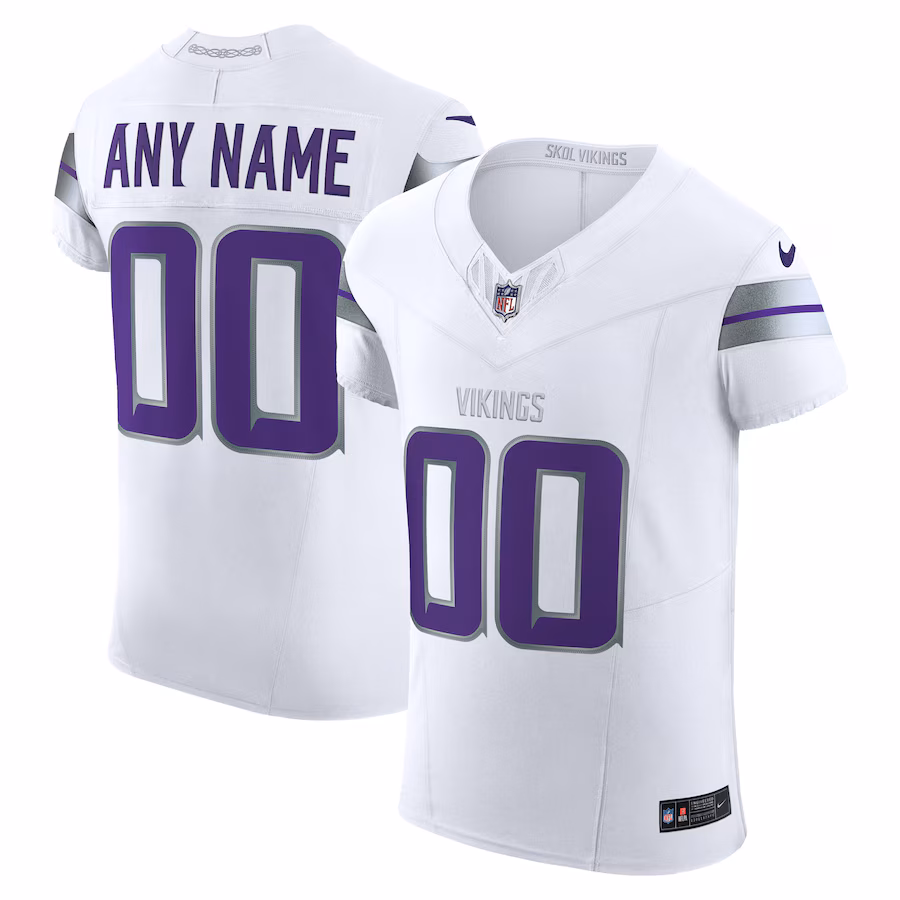 Men's Minnesota Vikings Nike White Vapor F.U.S.E. Elite Custom Jersey - Puhuasuan