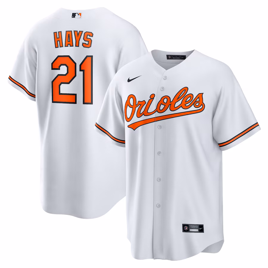 Men's Baltimore Orioles Austin Hays Nike White Replica Player Jersey - Puhuasuan