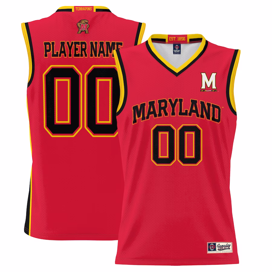 Maryland Terrapins GameDay Greats Unisex  Lightweight NIL Pick-A-Player Basketball Jersey - Red - Puhuasuan