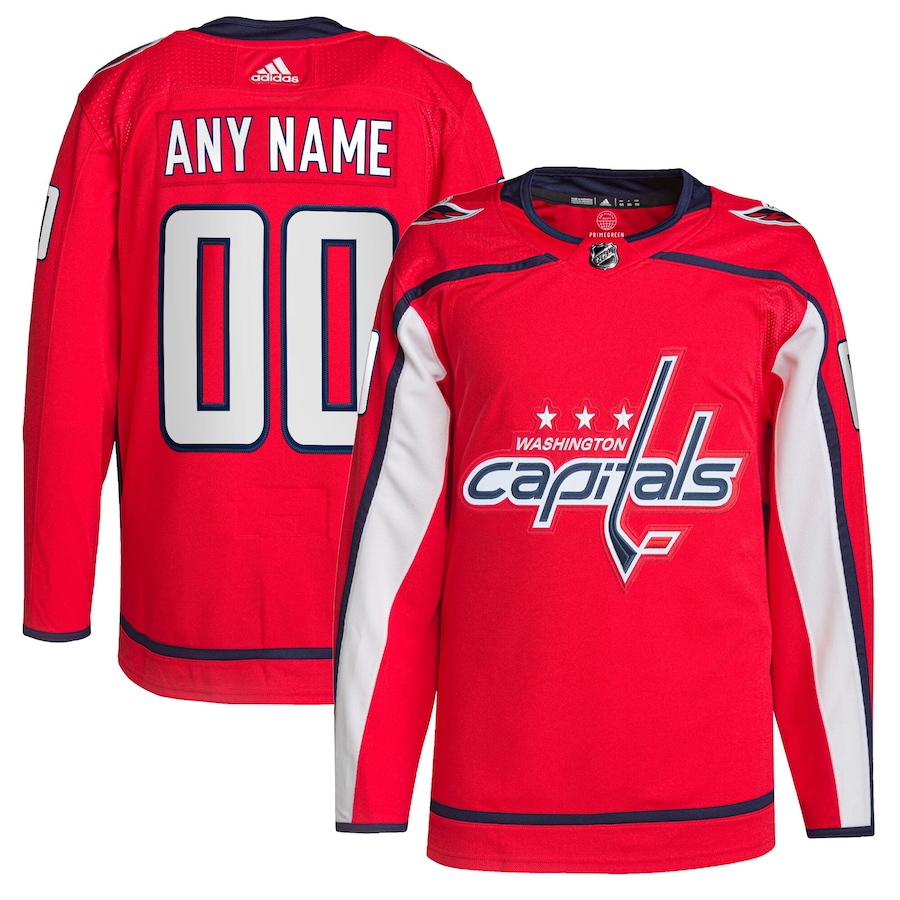 Men's Washington Capitals adidas Red Home Primegreen Authentic Custom Jersey - Puhuasuan